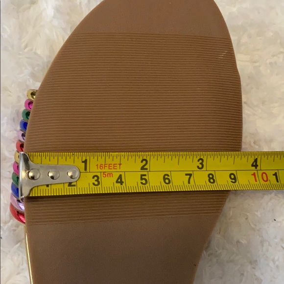 🌈Colorful Gold Rainbow Pride Slide Flats ~ no box - Picture 6 of 7